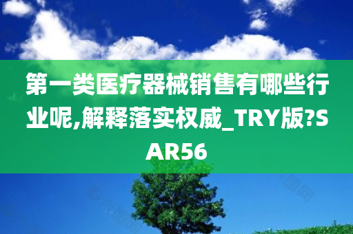 第一类医疗器械销售有哪些行业呢,解释落实权威_TRY版?SAR56