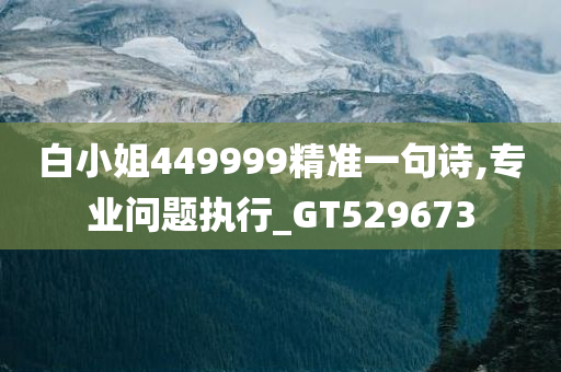 白小姐449999精准一句诗,专业问题执行_GT529673