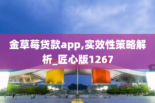 金草莓贷款app,实效性策略解析_匠心版1267