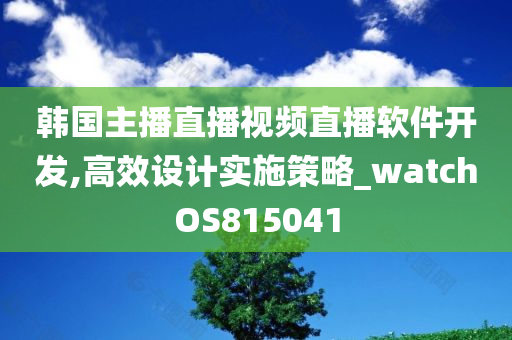 韩国主播直播视频直播软件开发,高效设计实施策略_watchOS815041