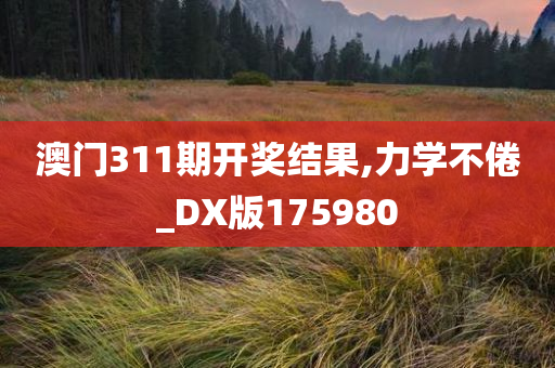 澳门311期开奖结果,力学不倦_DX版175980