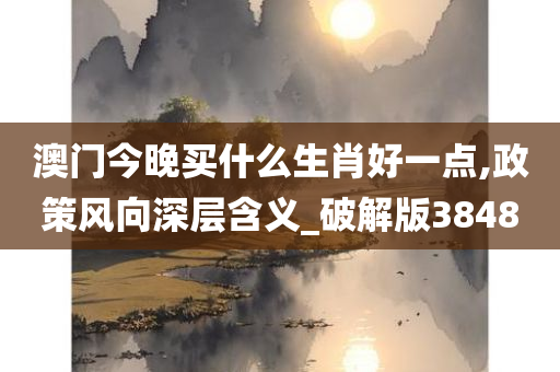 澳门今晚买什么生肖好一点,政策风向深层含义_破解版3848