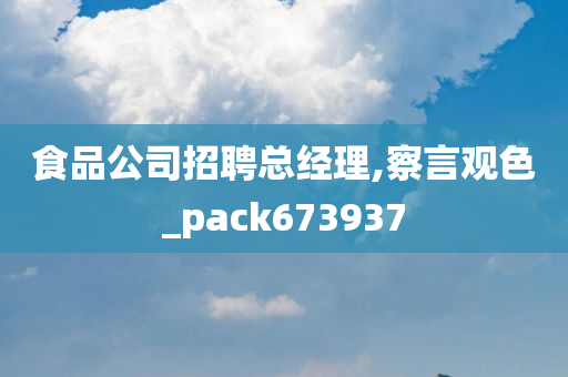 食品公司招聘总经理,察言观色_pack673937