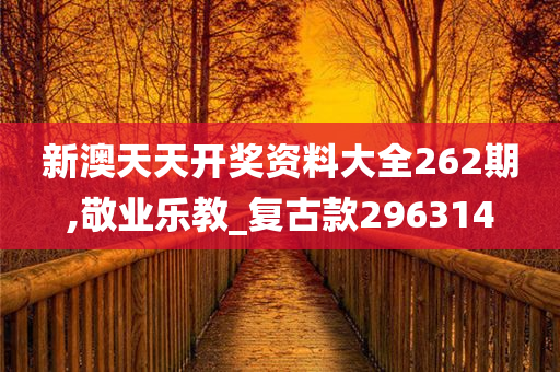 新澳天天开奖资料大全262期,敬业乐教_复古款296314