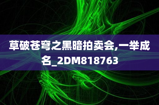 草破苍穹之黑暗拍卖会,一举成名_2DM818763