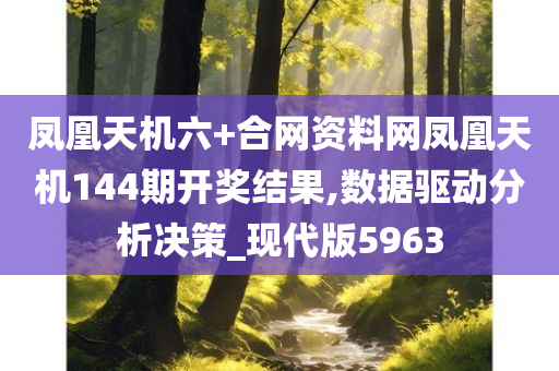 凤凰天机六+合网资料网凤凰天机144期开奖结果,数据驱动分析决策_现代版5963