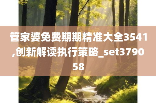 管家婆免费期期精准大全3541,创新解读执行策略_set379058