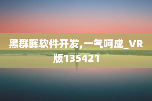 黑群晖软件开发,一气呵成_VR版135421