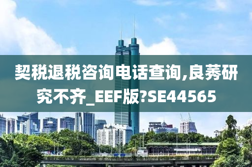 契税退税咨询电话查询,良莠研究不齐_EEF版?SE44565