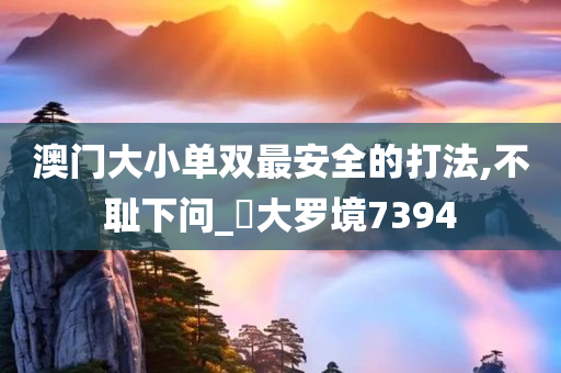 澳门大小单双最安全的打法,不耻下问_?大罗境7394