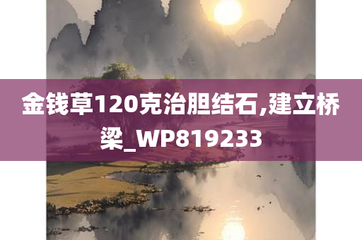 金钱草120克治胆结石,建立桥梁_WP819233