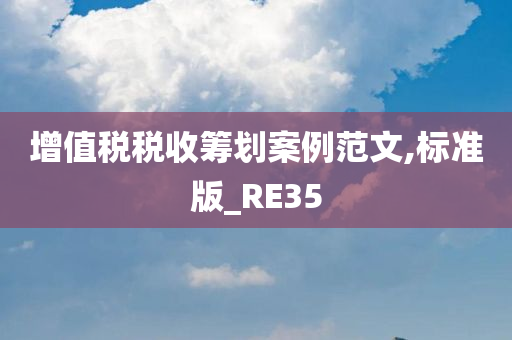 增值税税收筹划案例范文,标准版_RE35