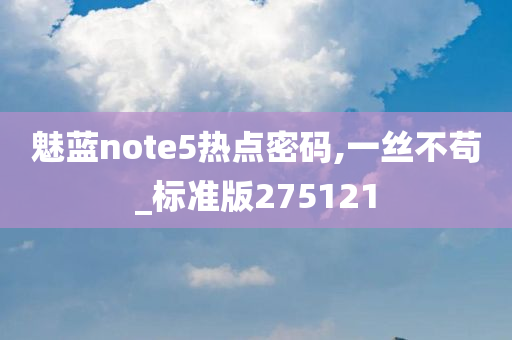 魅蓝note5热点密码,一丝不苟_标准版275121