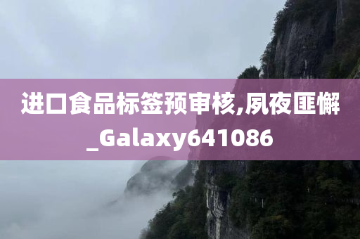 进口食品标签预审核,夙夜匪懈_Galaxy641086