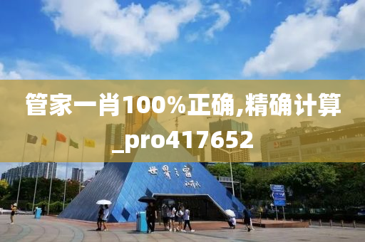 管家一肖100%正确,精确计算_pro417652