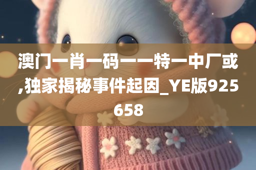 澳门一肖一码一一特一中厂或,独家揭秘事件起因_YE版925658