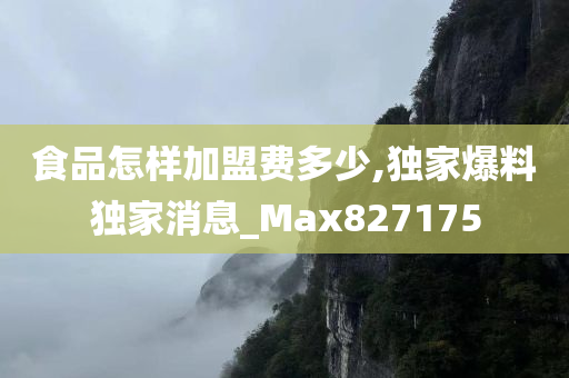 食品怎样加盟费多少,独家爆料独家消息_Max827175