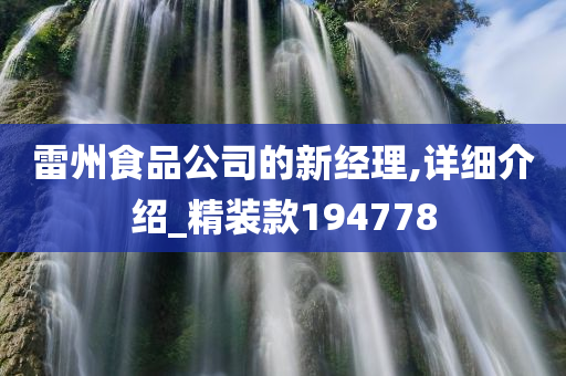 雷州食品公司的新经理,详细介绍_精装款194778