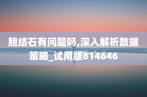 胆结石有问题吗,深入解析数据策略_试用版814646