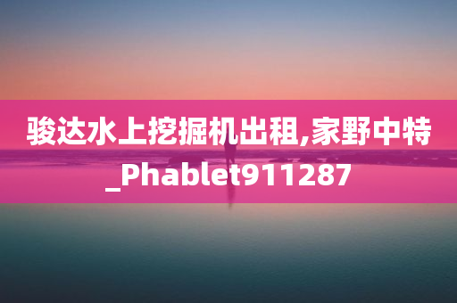 骏达水上挖掘机出租,家野中特_Phablet911287