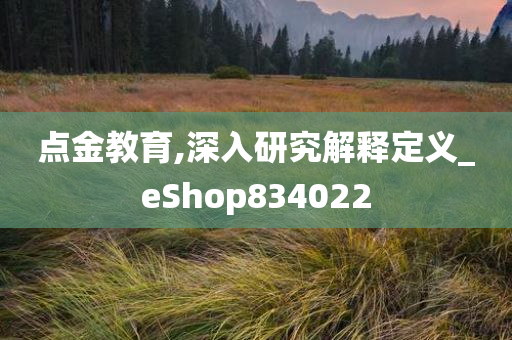 点金教育,深入研究解释定义_eShop834022