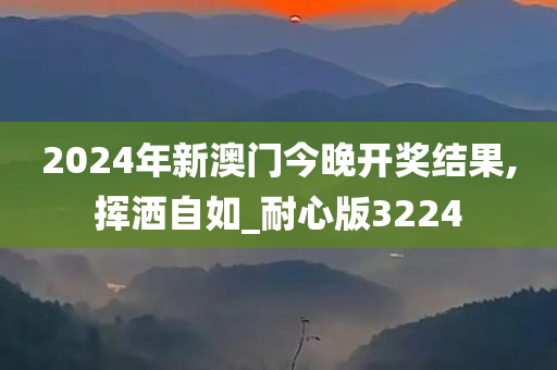 2024年新澳门今晚开奖结果,挥洒自如_耐心版3224