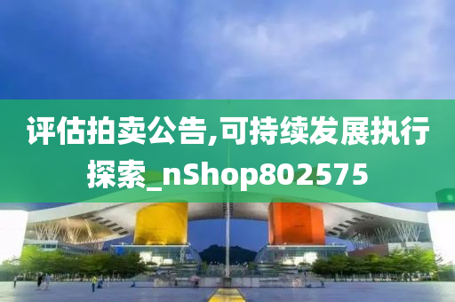 评估拍卖公告,可持续发展执行探索_nShop802575