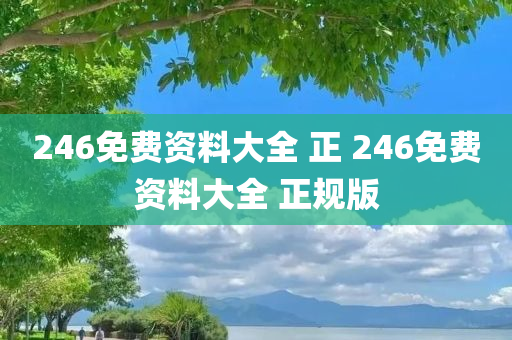 246免费资料大全 正 246免费资料大全 正规版