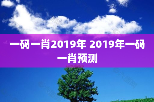 一码一肖2019年 2019年一码一肖预测