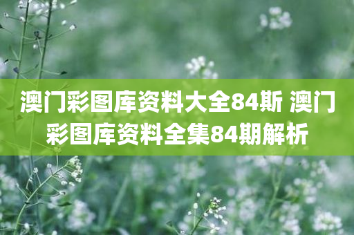 澳门彩图库资料大全84斯 澳门彩图库资料全集84期解析