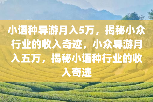 小语种导游月入5万，揭秘小众行业的收入奇迹，小众导游月入五万，揭秘小语种行业的收入奇迹