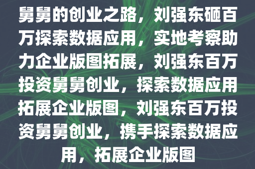 舅舅的创业之路，刘强东砸百万探索数据应用，实地考察助力企业版图拓展，刘强东百万投资舅舅创业，探索数据应用拓展企业版图，刘强东百万投资舅舅创业，携手探索数据应用，拓展企业版图