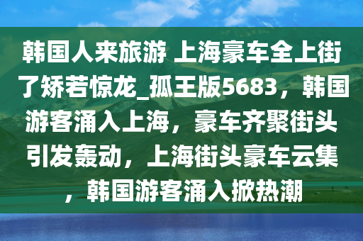 韩国人来旅游 上海豪车全上街了矫若惊龙_孤王版5683，韩国游客涌入上海，豪车齐聚街头引发轰动，上海街头豪车云集，韩国游客涌入掀热潮