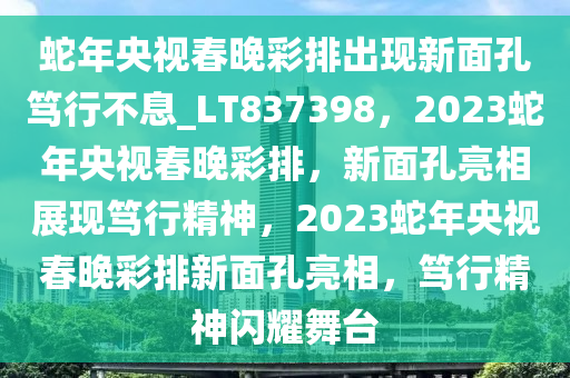 蛇年央视春晚彩排出现新面孔笃行不息_LT837398，2023蛇年央视春晚彩排，新面孔亮相展现笃行精神，2023蛇年央视春晚彩排新面孔亮相，笃行精神闪耀舞台