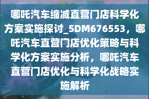 哪吒汽车缩减直营门店科学化方案实施探讨_5DM676553，哪吒汽车直营门店优化策略与科学化方案实施分析，哪吒汽车直营门店优化与科学化战略实施解析