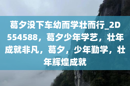 葛夕没下车幼而学壮而行_2D554588，葛夕少年学艺，壮年成就非凡，葛夕，少年勤学，壮年辉煌成就