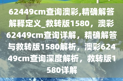 62449cm查询澳彩,精确解答解释定义_救转版1580，澳彩62449cm查询详解，精确解答与救转版1580解析，澳彩62449cm查询深度解析，救转版1580详解