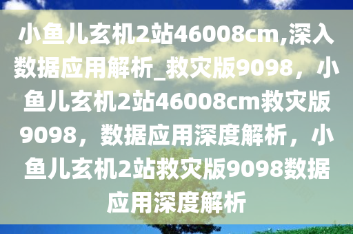 小鱼儿玄机2站46008cm,深入数据应用解析_救灾版9098，小鱼儿玄机2站46008cm救灾版9098，数据应用深度解析，小鱼儿玄机2站救灾版9098数据应用深度解析