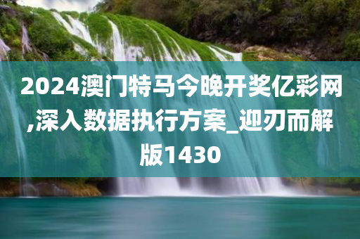 2024澳门特马今晚开奖亿彩网,深入数据执行方案_迎刃而解版1430