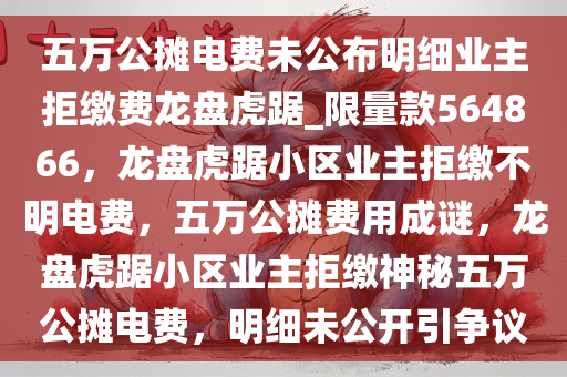 五万公摊电费未公布明细业主拒缴费龙盘虎踞_限量款564866，龙盘虎踞小区业主拒缴不明电费，五万公摊费用成谜，龙盘虎踞小区业主拒缴神秘五万公摊电费，明细未公开引争议