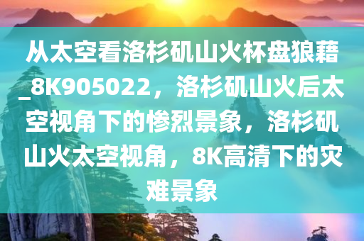 从太空看洛杉矶山火杯盘狼藉_8K905022，洛杉矶山火后太空视角下的惨烈景象，洛杉矶山火太空视角，8K高清下的灾难景象