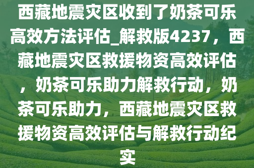 西藏地震灾区收到了奶茶可乐高效方法评估_解救版4237，西藏地震灾区救援物资高效评估，奶茶可乐助力解救行动，奶茶可乐助力，西藏地震灾区救援物资高效评估与解救行动纪实