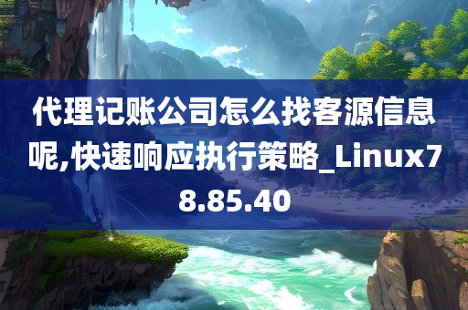 代理记账公司怎么找客源信息呢,快速响应执行策略_Linux78.85.40