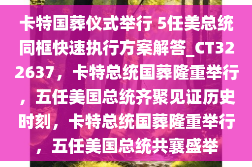 卡特国葬仪式举行 5任美总统同框快速执行方案解答_CT322637，卡特总统国葬隆重举行，五任美国总统齐聚见证历史时刻，卡特总统国葬隆重举行，五任美国总统共襄盛举