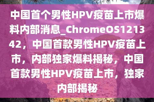 中国首个男性HPV疫苗上市爆料内部消息_ChromeOS121342，中国首款男性HPV疫苗上市，内部独家爆料揭秘，中国首款男性HPV疫苗上市，独家内部揭秘