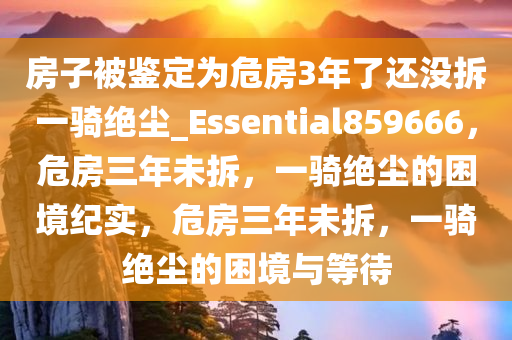 房子被鉴定为危房3年了还没拆一骑绝尘_Essential859666，危房三年未拆，一骑绝尘的困境纪实，危房三年未拆，一骑绝尘的困境与等待