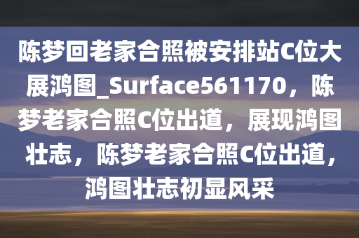 陈梦回老家合照被安排站C位大展鸿图_Surface561170，陈梦老家合照C位出道，展现鸿图壮志，陈梦老家合照C位出道，鸿图壮志初显风采