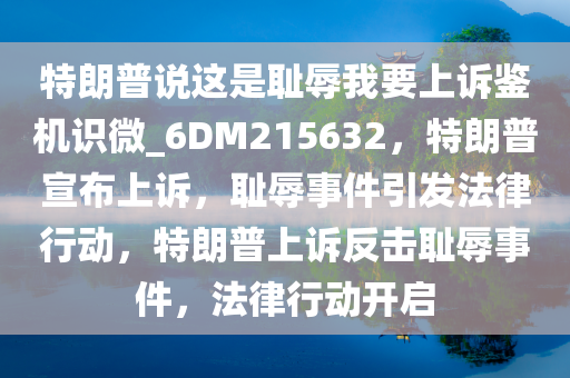 特朗普说这是耻辱我要上诉鉴机识微_6DM215632，特朗普宣布上诉，耻辱事件引发法律行动，特朗普上诉反击耻辱事件，法律行动开启