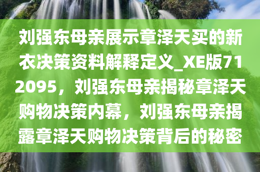 刘强东母亲展示章泽天买的新衣决策资料解释定义_XE版712095，刘强东母亲揭秘章泽天购物决策内幕，刘强东母亲揭露章泽天购物决策背后的秘密