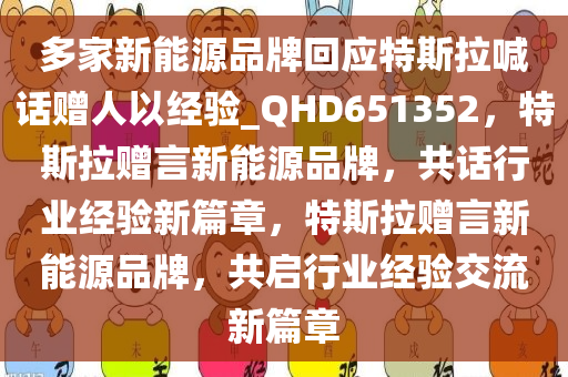 多家新能源品牌回应特斯拉喊话赠人以经验_QHD651352，特斯拉赠言新能源品牌，共话行业经验新篇章，特斯拉赠言新能源品牌，共启行业经验交流新篇章